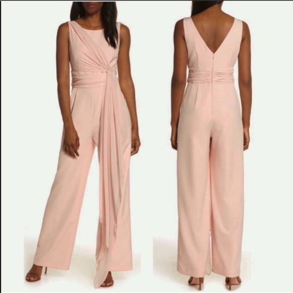 Eliza J Pants - Eliza J blush pink wide leg jumpsuit,  2